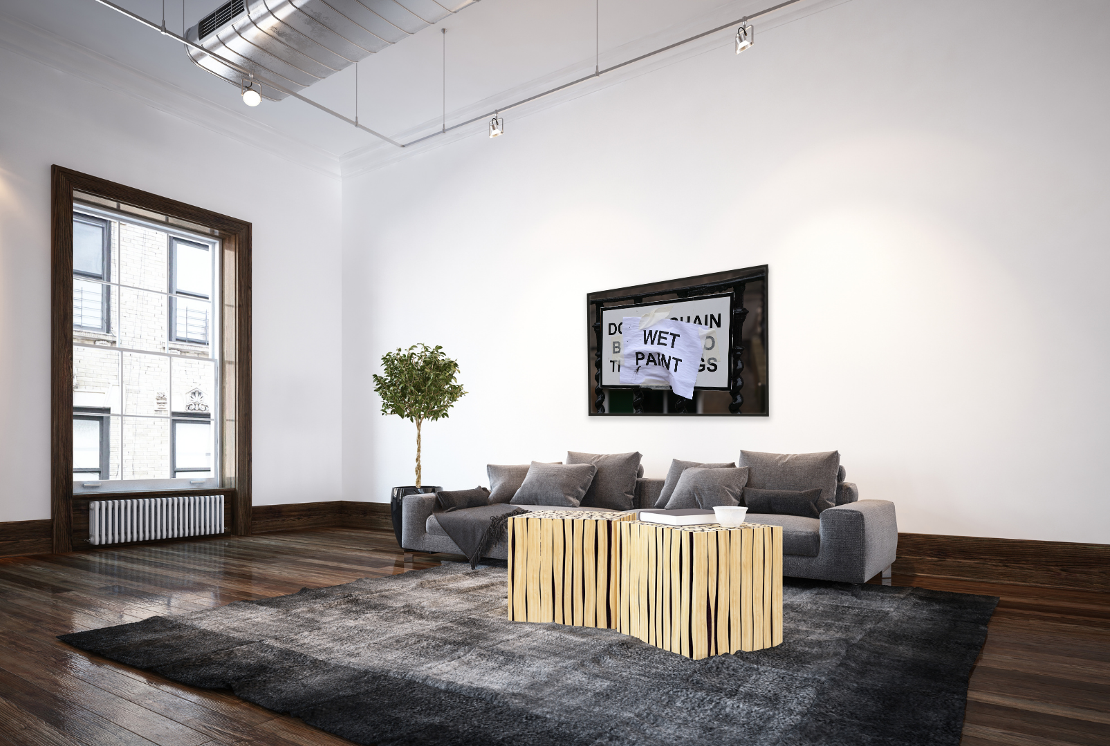 Signs of Wet Paint original abstract contextualised office art modern decor photo print by Blair Montague Drake